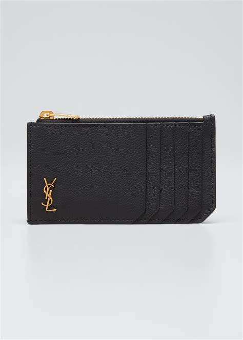 ysl monogram card case wallet|ysl zipper wallet.